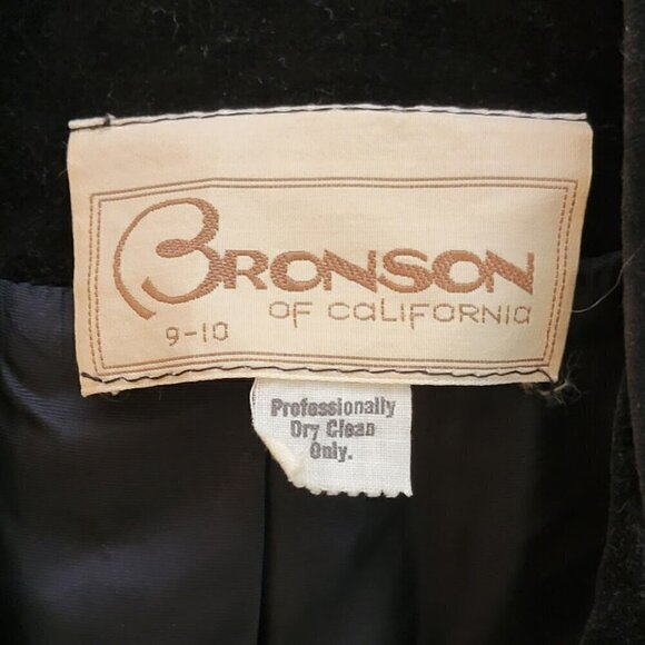 Vintage 1970's Era Black Velvet Blazer - Women's Size 9-10 - Bronson of Calif - Picture 6 of 7